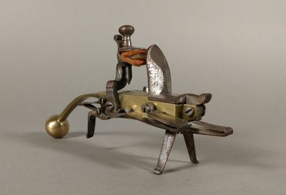 Table flintlock pistol lighter with brass...