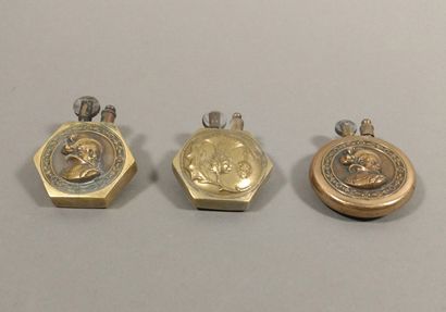 Set of 3 Brass Hairy Petrol Lighters with...