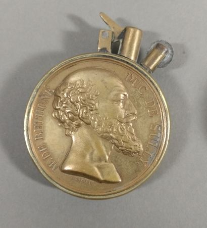 Set of 4 circular gasoline lighters in copper...