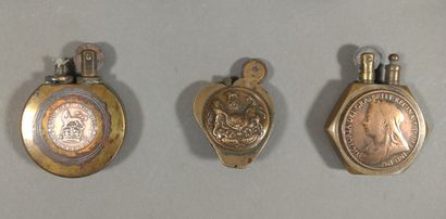 Lot of 7 copper or brass lighters made of...