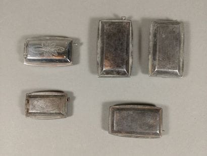 Set of 5 pocket flint lighters of rectangular...