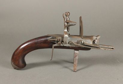 Metal flint table lighter-gun 

L. 20 cm...