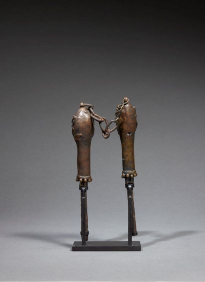 Pair of Yoruba Edan worship instruments
Nigeria
Bronze
H....