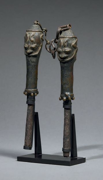 Pair of Yoruba Edan worship instruments
Nigeria
Bronze
H....
