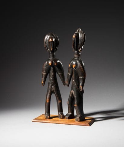 
Ɵ Paire de statuettes Jonyelemi, Bamana,...