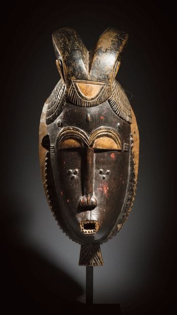 Kpwan Kple mask, Baule Ivory Coast
Wood
H....