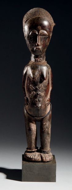 Statue féminine Baoulé, Côte d'Ivoire
Bois...