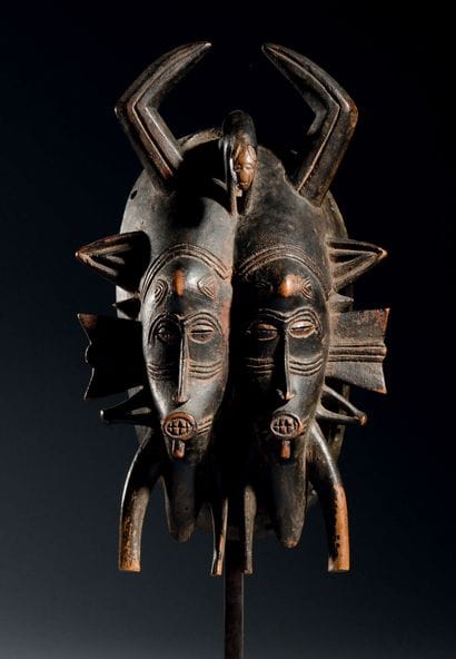 Double masque Kpelie Senoufo, Côte d'Ivoire
Bois...