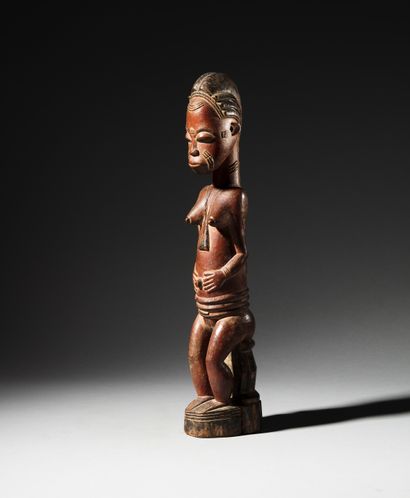 Figure féminine Baoulé, Côte d'Ivoire
Bois...