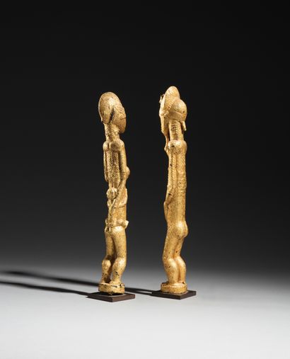 Couple of royal Baule statues,
Ivory Coast
Wood...