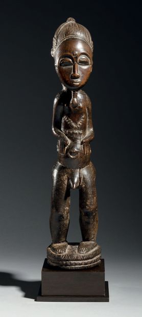 Figure masculine Baoulé,
Côte d'Ivoire
Bois
H....