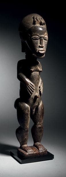 Male figure, Baule, Ivory Coast
Wood
H. 44...