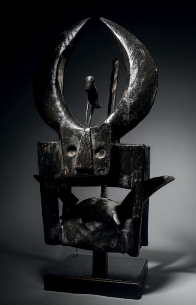 Toussian zoomorphic crest, Burkina Faso
Wood...