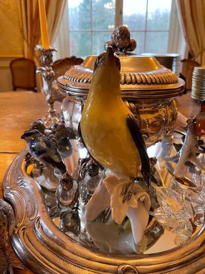 Allemagne
Six birds in porcelain, with polychrome...