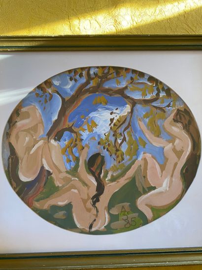 École RUSSE du XXe siècle
Oil on paper, monogrammed...