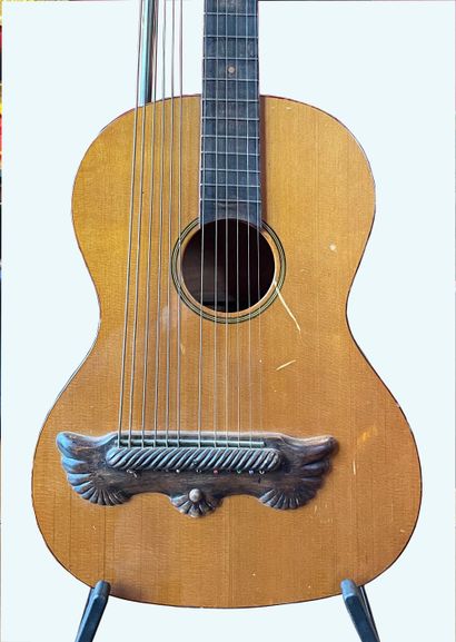 Russian guitar with twelve strings, two necks,...