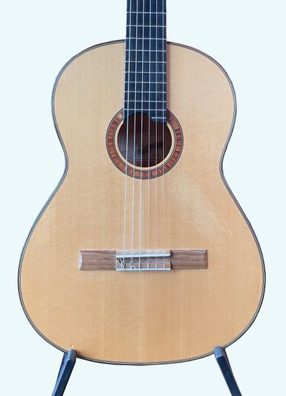 Six strings guitar with a label Armin Hanika,...