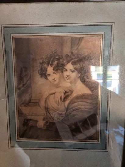 ECOLE ANGLAISE DU XIXe SIÈCLE
The two sisters
Charcoal
23...