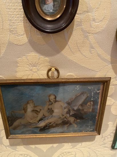 Three miniatures, two of which are in the...