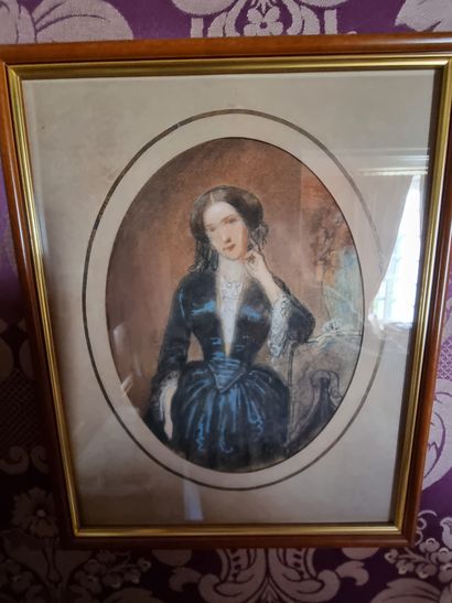 Ecole FRANÇAISE vers 1860
Portrait of Mrs...