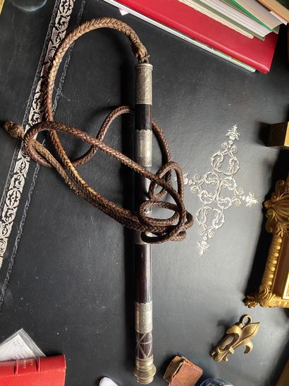 Hunting whip
Leather strap with wood and...