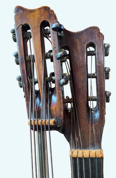 Russian guitar with twelve strings, two necks,...