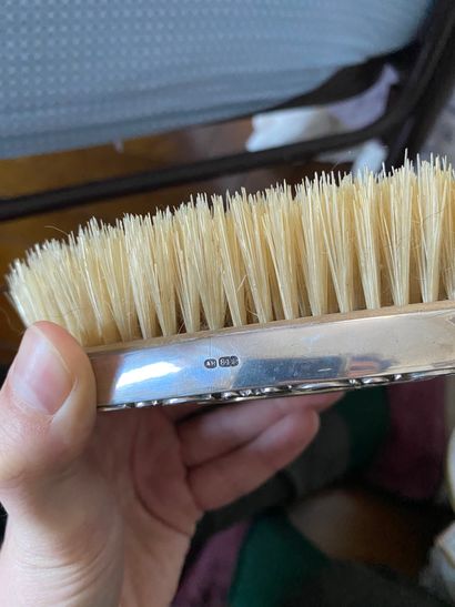 
Russian silver oval brush with an erotic...