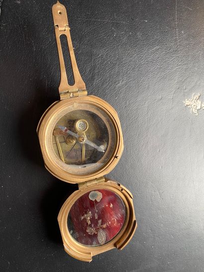 Polished bronze marine compass signed STANLEY...