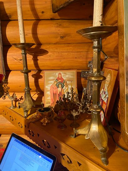 Set of torches and incense-burners in metal
XXth...