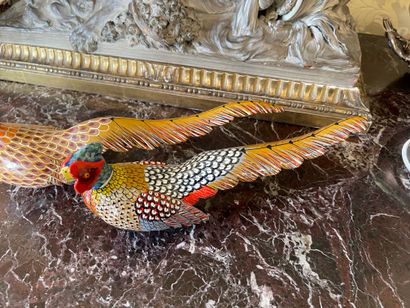 Florencino RODENAC
Couple of venerated pheasants
Enamelled...