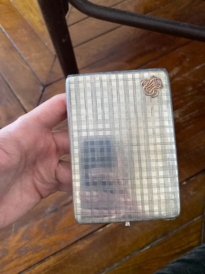 
Cigarette case in silver 800 thousandths...