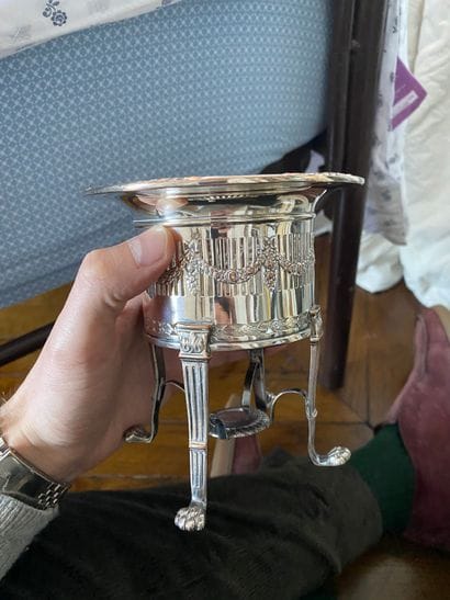 Neoclassical style silver plated metal stove
Modern...
