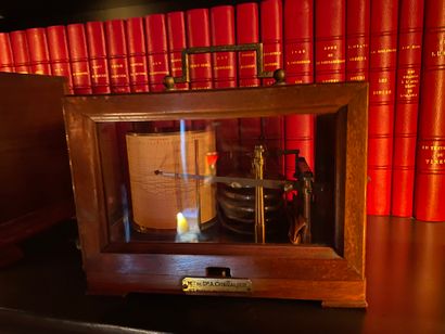 Barographs-barometers, one in a mahogany...