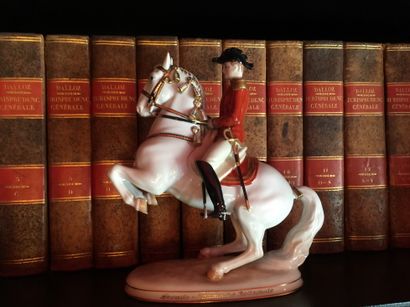 VIENNE
Two porcelain riders with polychrome...