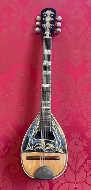 Six strings mandolin, spruce top, mother-of-pearl...
