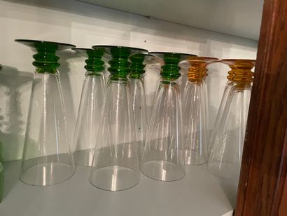 Set of ten long drink glasses
The feet tinted...