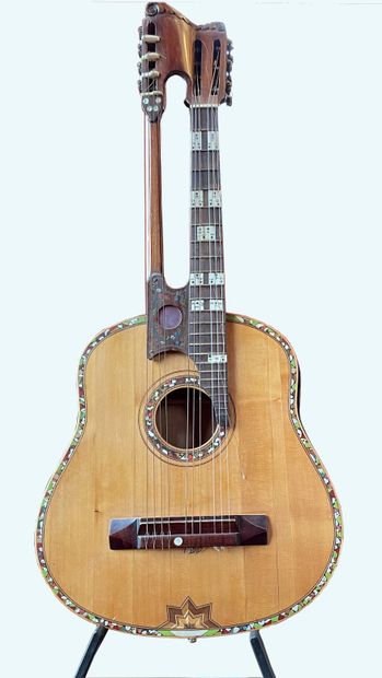 Russian guitar with eleven strings, two necks,...