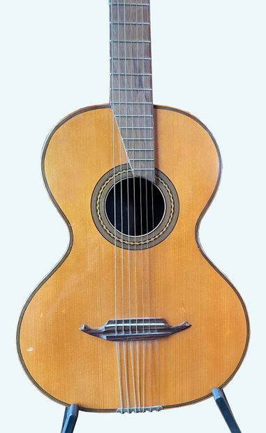 Russian guitar, seven strings, in playing...