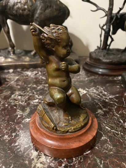 Louis KLEY (1833 - 1911) 
Angel of love
Patinated...