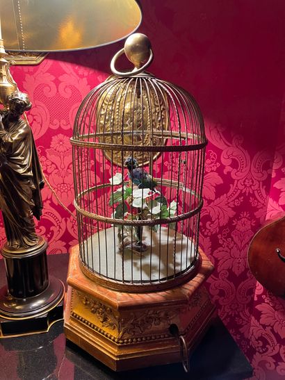 Automaton bird cage in gilded metal
Carved...