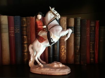 VIENNE
Two porcelain riders with polychrome...