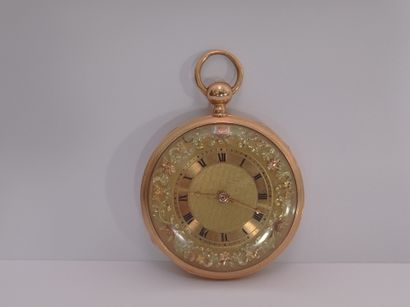 Pocket watch In guilloché gold 750°/°°
Three...