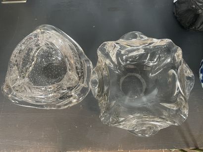 Two ashtrays
In molded glass, one bubble...
