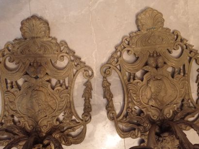 Pair of sconces
In gilded bronze
With three...