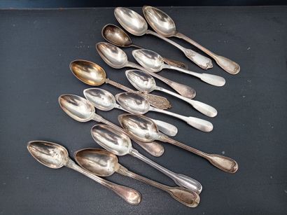 Lot in silver 950°/°° including 10 teaspoons...