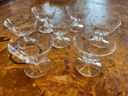 DAUM
Seven liqueur glasses
In crystal
Signed...