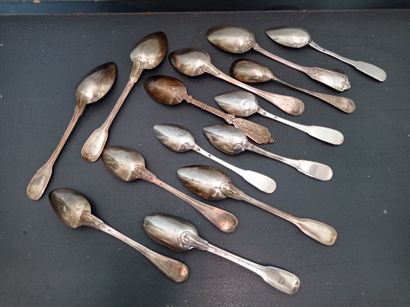 Lot in silver 950°/°° including 10 teaspoons...
