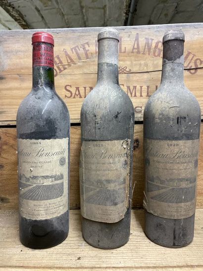 3 Blles (red) Château Bouscaud, 1928 (2)...