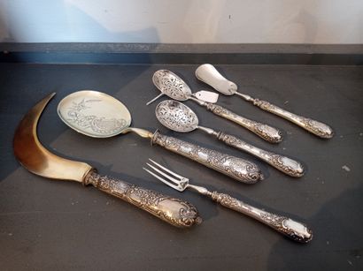 Lot in silver 950°/°° including
An ice-cream...