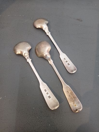 Set of three condiment scoops
In silver and...